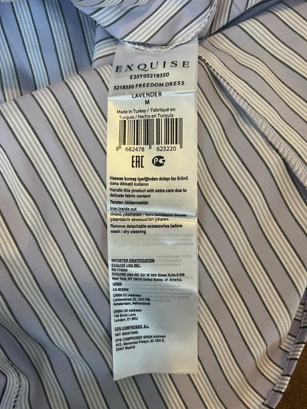 Striped White and Navy Summer Mini Dress - Picture 6 of 7